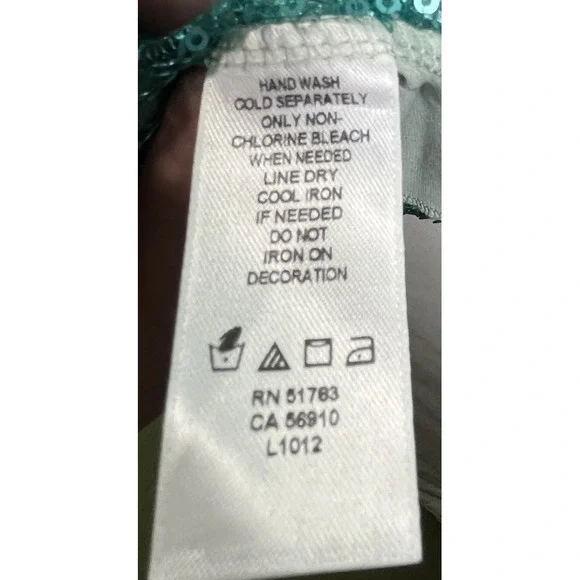 Womens Green Sequin Camisole Top Sparkle Adjustable Spaghetti Strap Sz M - Picture 6 of 8